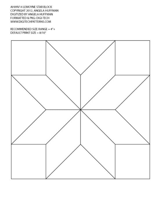 Angela's Piecing Block Outline 24 Piece Set Digital File