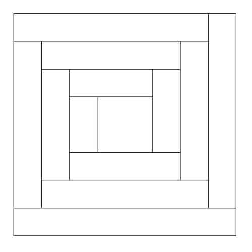 Log Cabin Block Outline Digital File