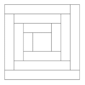Log Cabin Block Outline Digital File