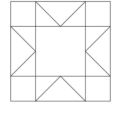 Sawtooth Star Block Outline Digital File