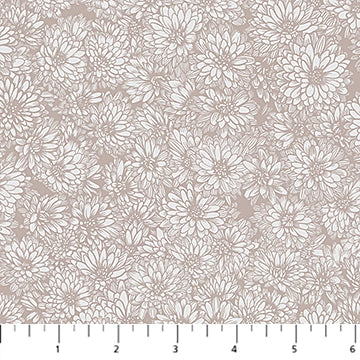 indelible: soft Beige Mums Fabric Yardage
