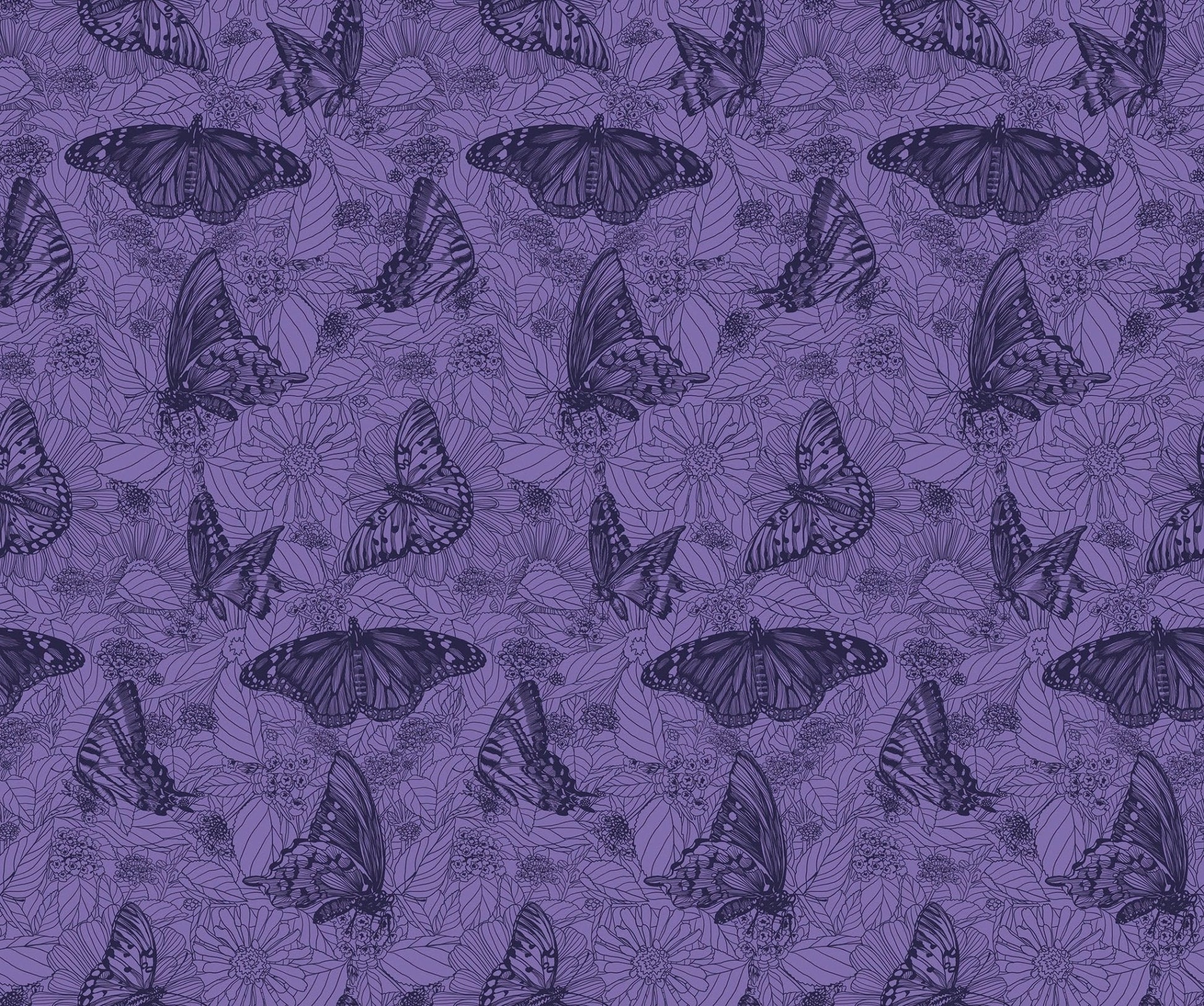 Indelible Ink Blueberry Winging It Fabric Yardage - quilt fabric for sewing and quilting projects