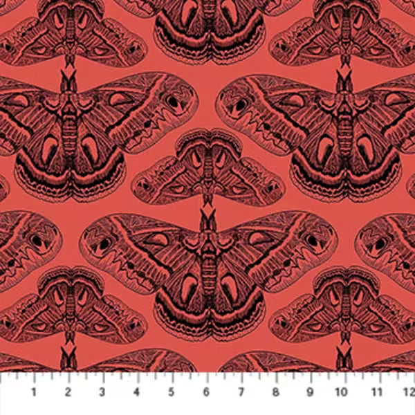 Indelible Ink Guava Cecropia Fabric Yardage - quilt fabric for sewing and quilting projects