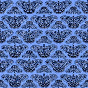 Indelible Ink Cerulean Cecropia Fabric Yardage - quilt fabric for sewing and quilting projects