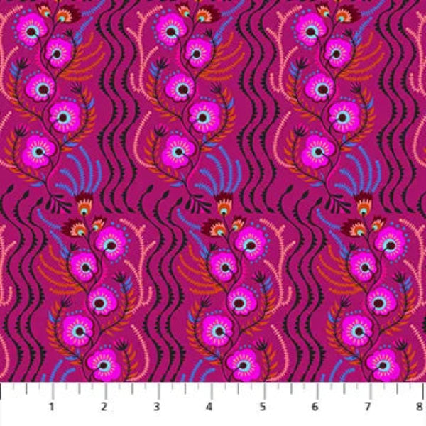 Allegory Lush Pink Flower Fabric Yardage