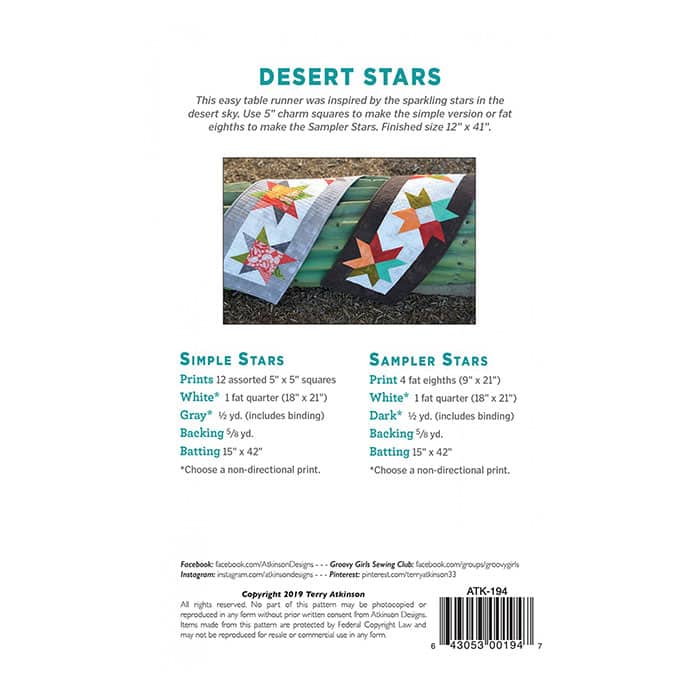 Desert Stars Quilt Pattern