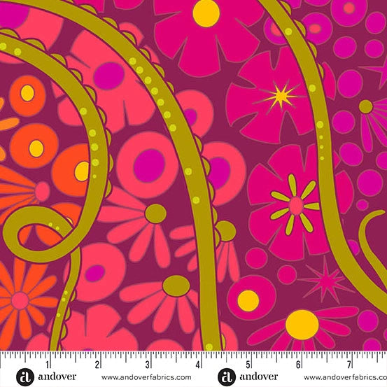 Redwood Puerto Bloom 108 inch wide quilt backing fabric floral print