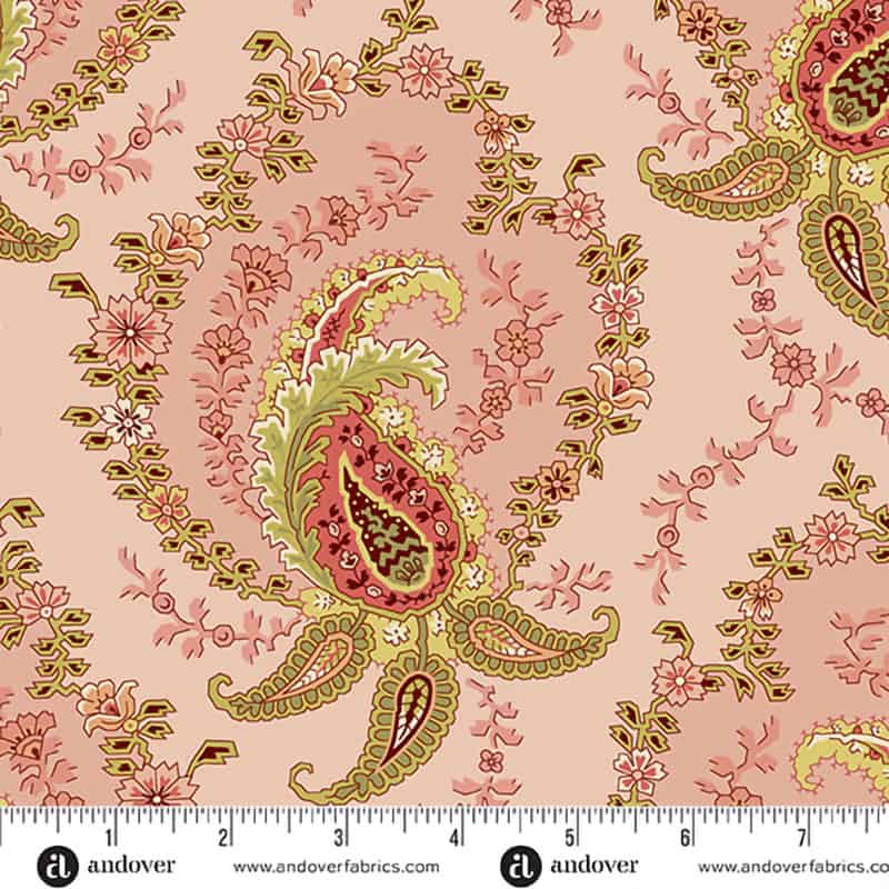 Botanical Beauties Pink Paisley 108″ Wide Quilt Backing Fabric