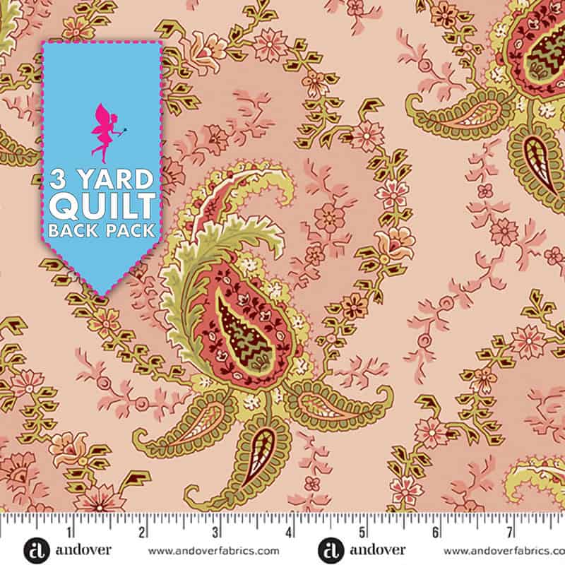 Botanical Beauties Pink Paisley 108″ Wide Quilt Backing Fabric 3 Yard Quilt Back Pack