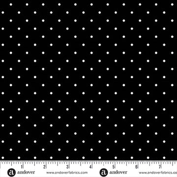 Simply Spot White Dot on Black 108" Wide 3 Yard Quilt Fabric Back Pack - wide quilt backing fabric for longarm quilting
