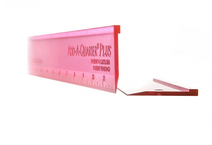 image of Add-A-Quarter Plus 12in Ruler Pink