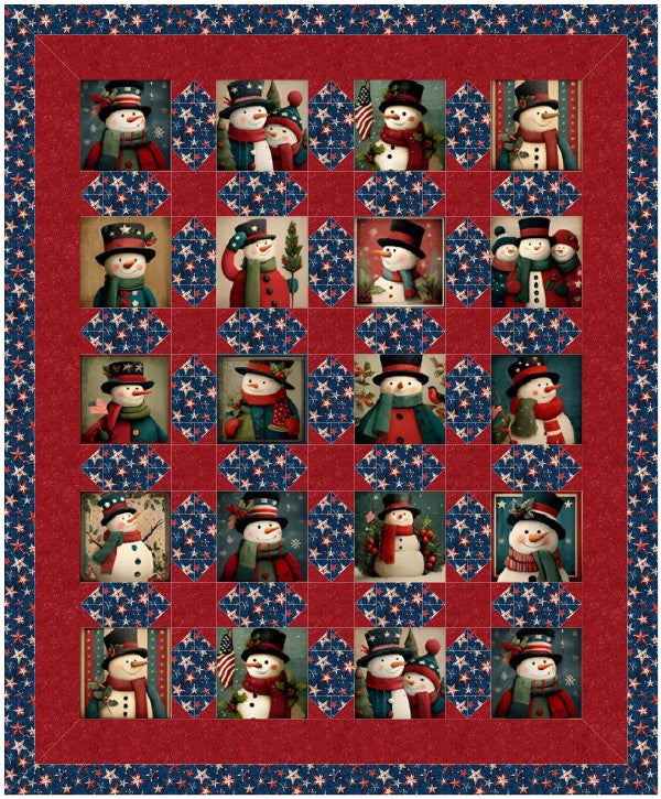 All American Snowman holiday quilt kit completed quilt