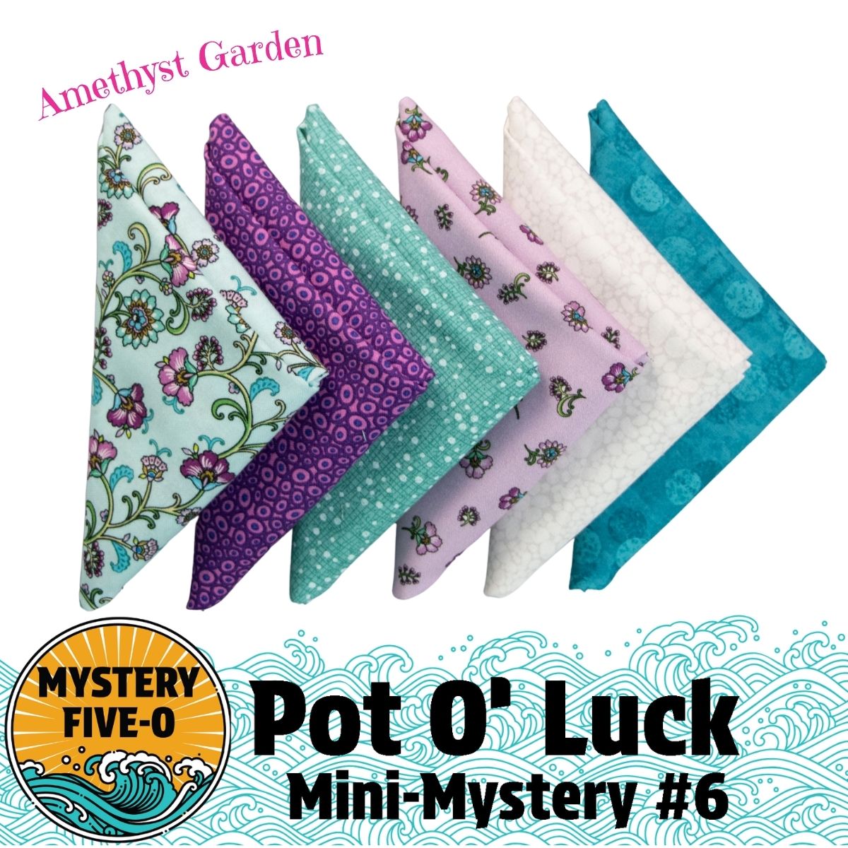 Mystery Five-0 Amethyst Garden Pot O Luck fat quarter bundle