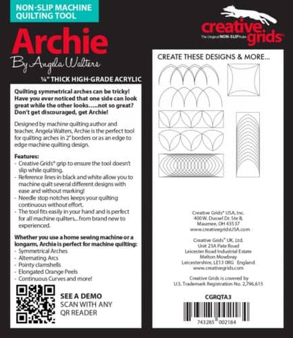 Archie Machine Quilting Ruler