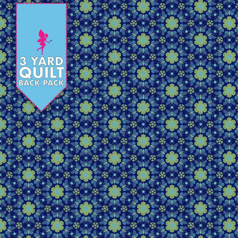 Water's Edge Kaleidoscope Butterflies Blue 108" 3 Yard Quilt Fabric Back Pack