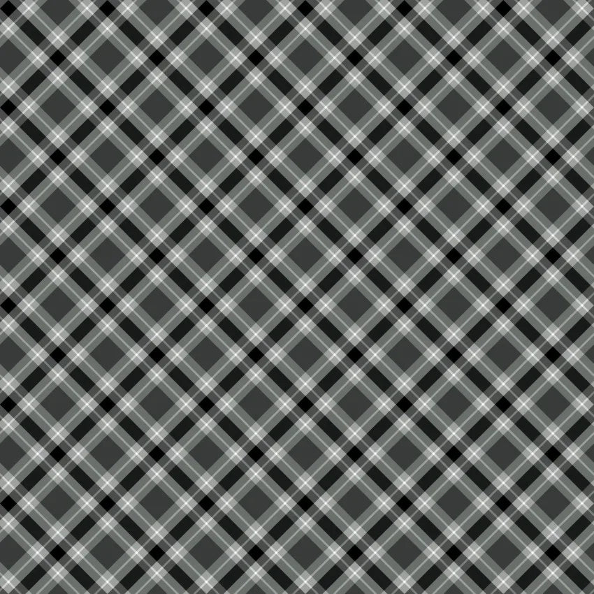 Plaid Gray 108" Wide Quilt Backing Fabric
