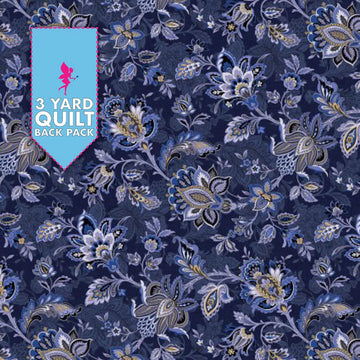 The Drawing Room Light Blue Footstool 108" Wide 3 Yard Quilt Fabric Back Pack