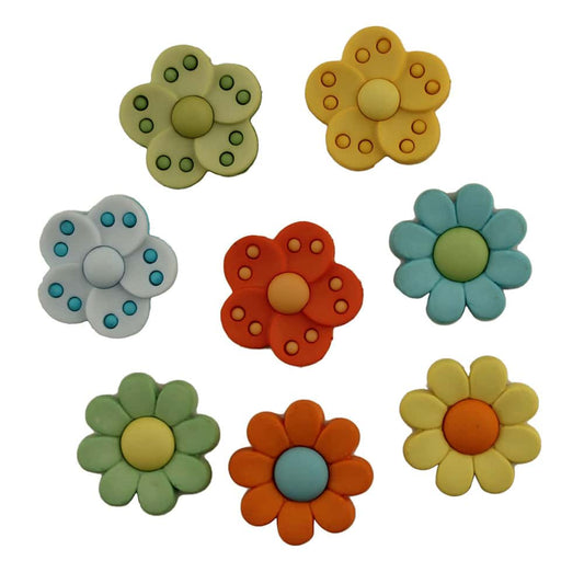 Flower Power Button Bag 8 Count