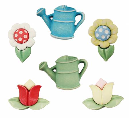 Spring Fling Garden Treasures Button Bag of 6