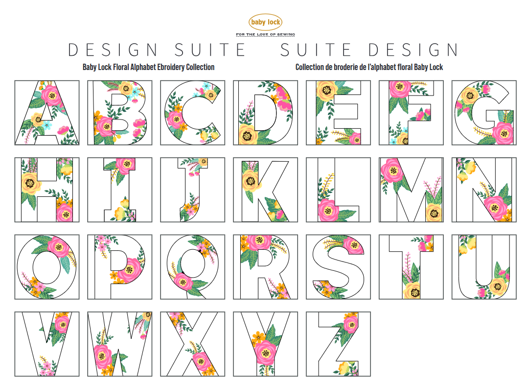 Baby Lock Design Suite Floral Alphabet Embroidery Collection