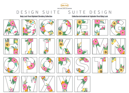 Baby Lock Design Suite Floral Alphabet Embroidery Collection