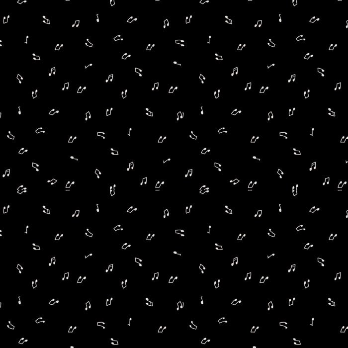 Music Note Black Fabric Yardage