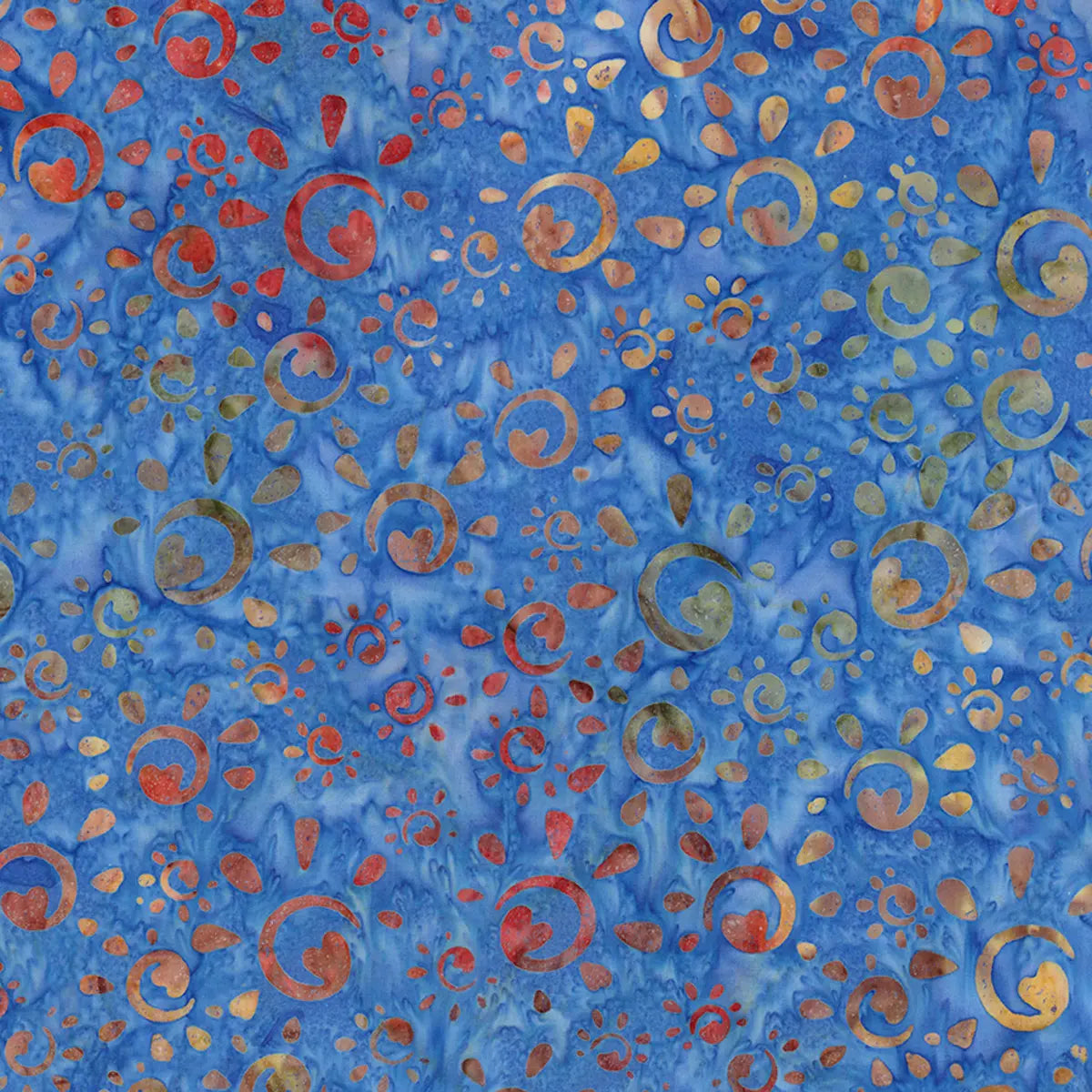 Batiks Places You'll Go Denim Bijou Fabric Yardage