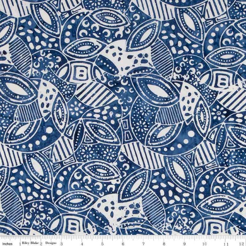 Expressions Batiks Tjaps Sapphire Blue Fabric Yardage