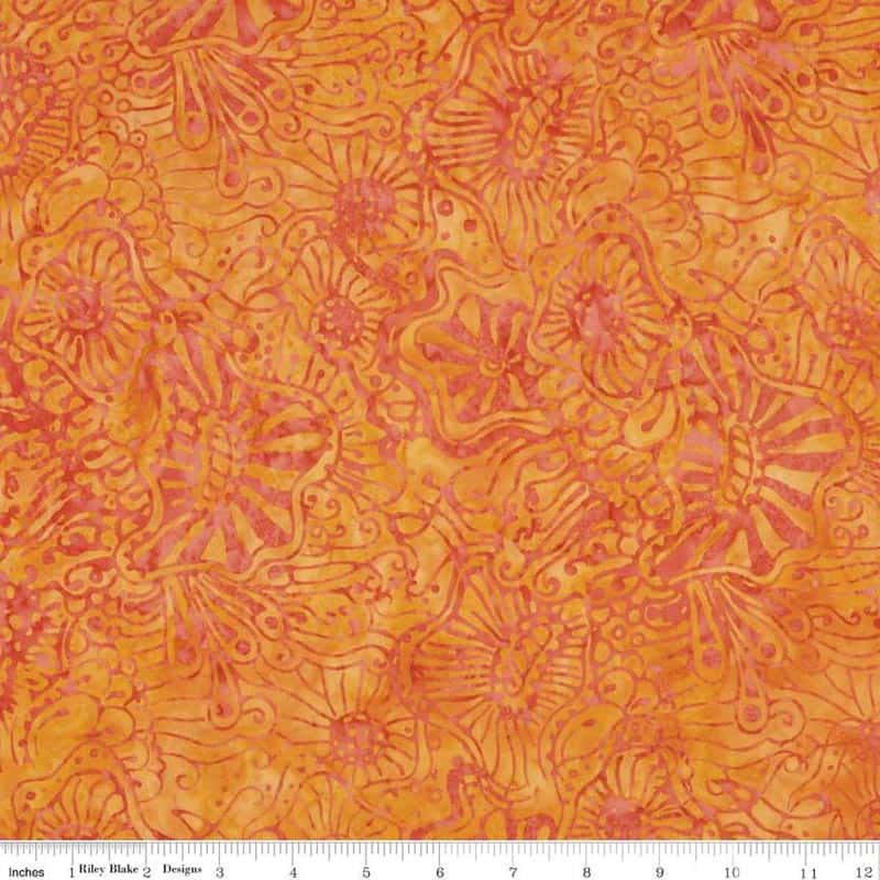 Expressions Batiks Tjaps Melon Fabric Yardage