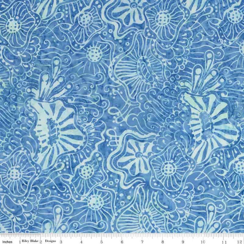 Expressions Batiks Tjaps Cornflower Fabric Yardage