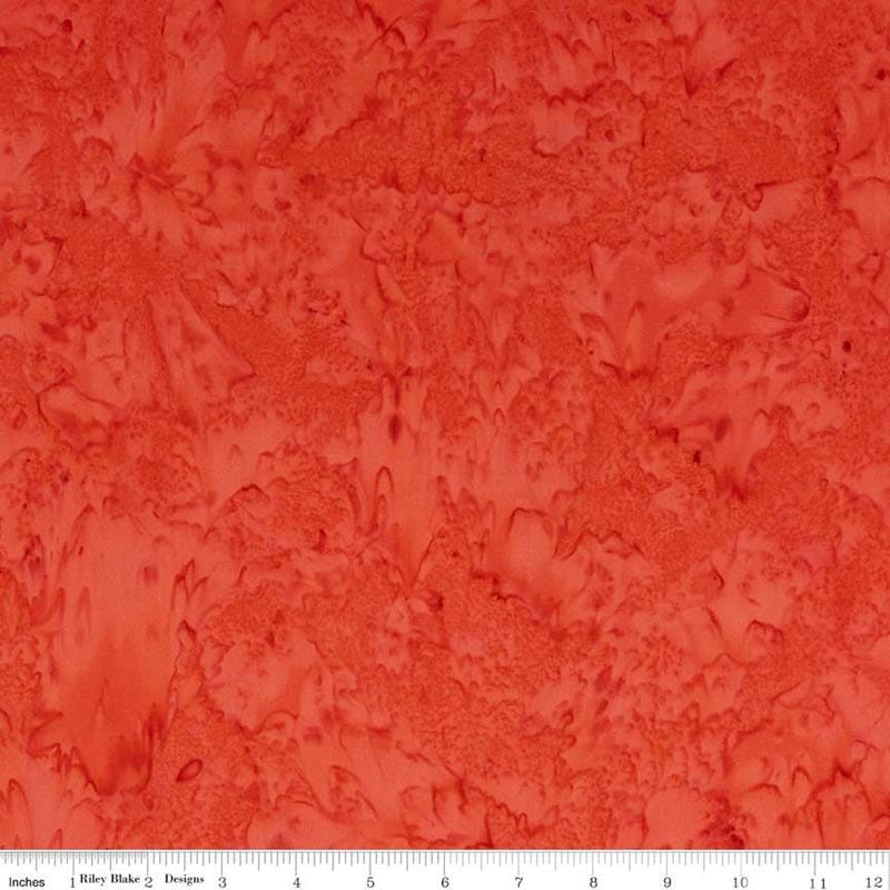 Expressions Batiks Hand-Dyes Blood Orange Fabric Yardage