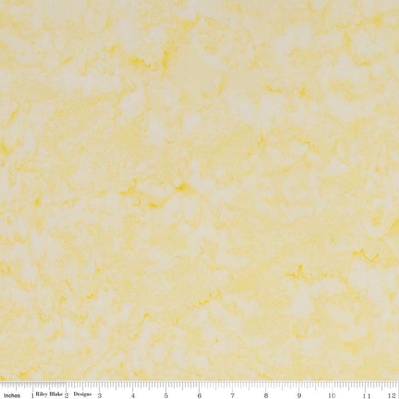 Expressions Batiks Hand-Dyes Pale Yellow Fabric Yardage