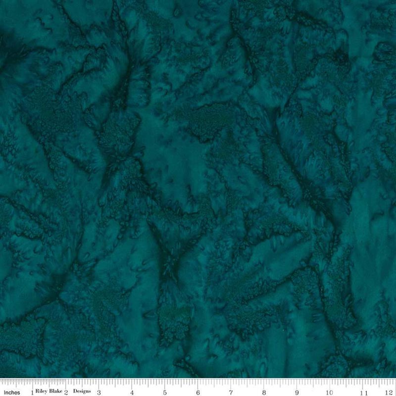 Expressions Batiks Hand-Dyes Dark Turquoise 1 Fabric Yardage