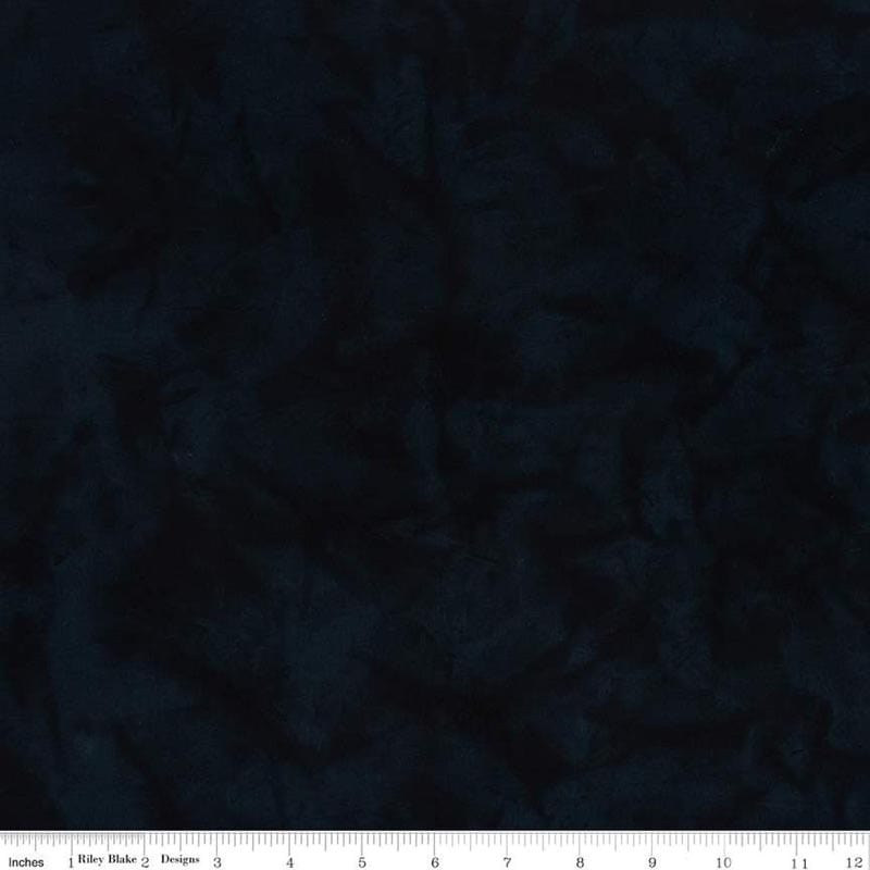 Expressions Batiks Hand-Dyes Dark Blue Black Fabric Yardage