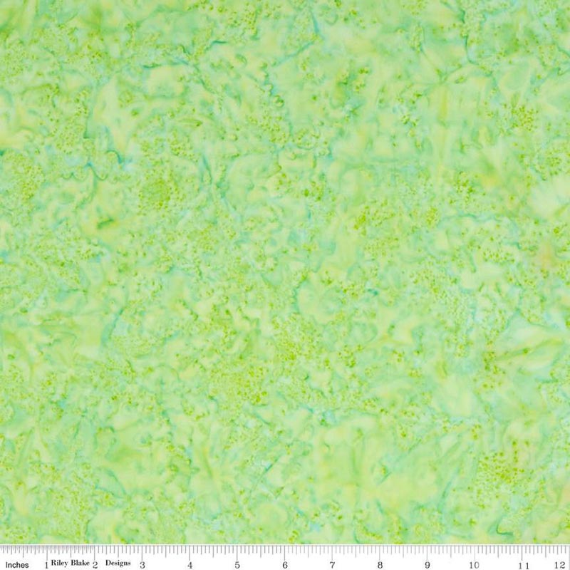 Expressions Batiks Hand-Dyes Green Yellow Multi Fabric Yardage