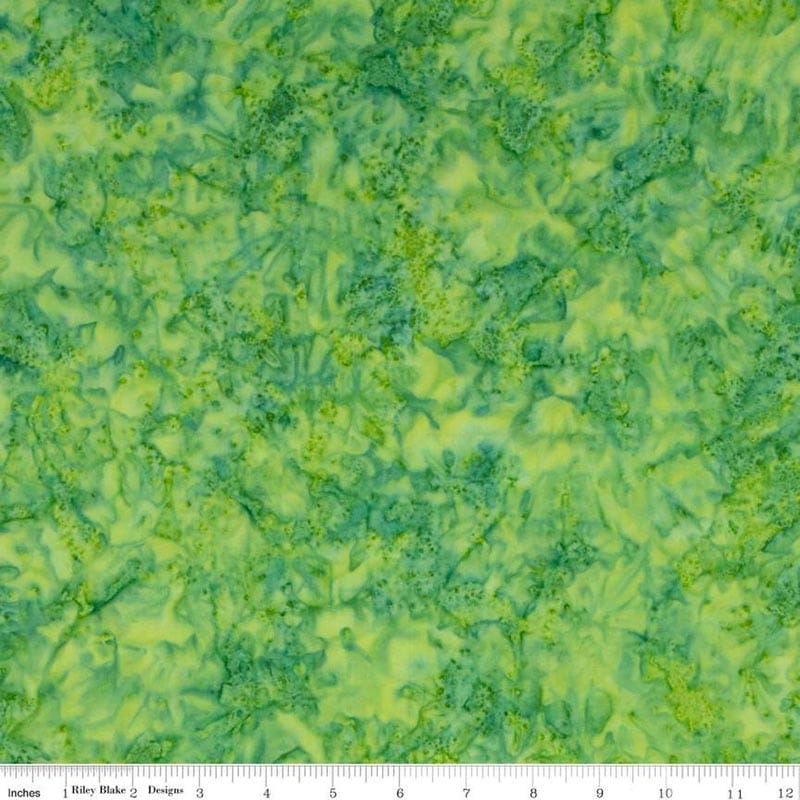 Expressions Batiks Hand-Dyes Green Multi Fabric Yardage