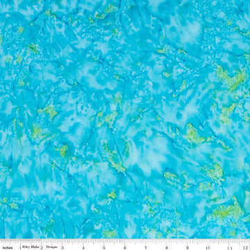 Batiks Hand Dyes Turquoise Green Multi 1 Fabric Yardage
