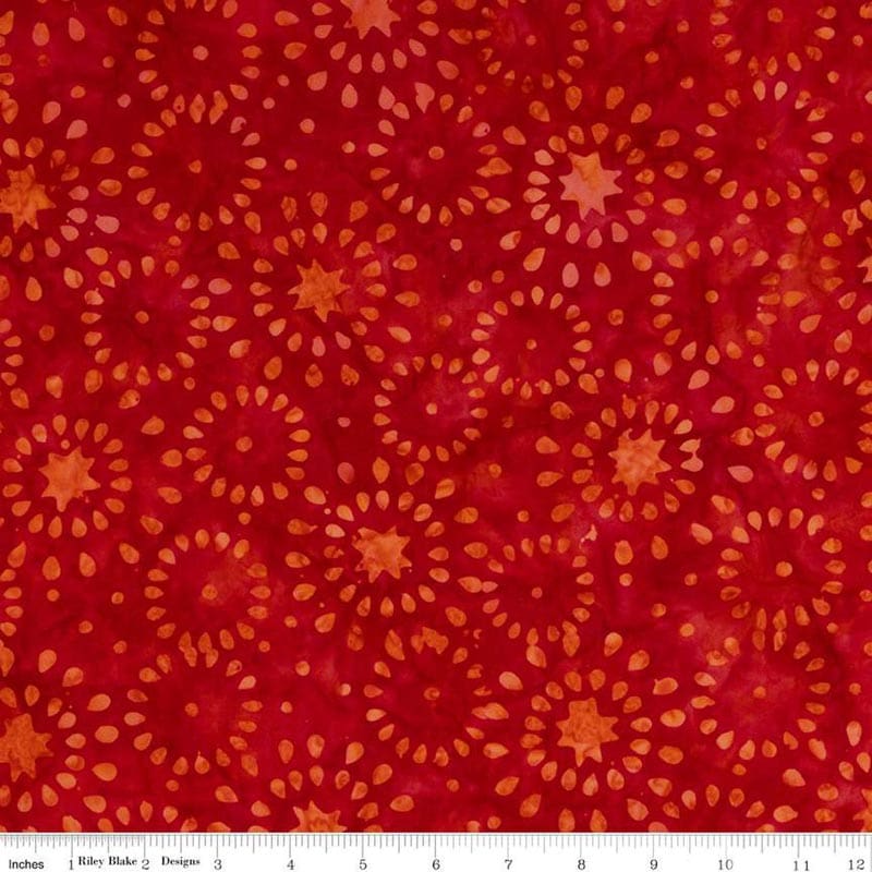 Expressions Batiks Elementals Tomato 1 Fabric Yardage