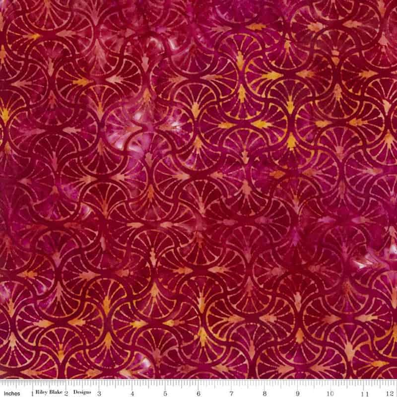 Expressions Batiks Tjaps Magenta Multi Fabric Yardage