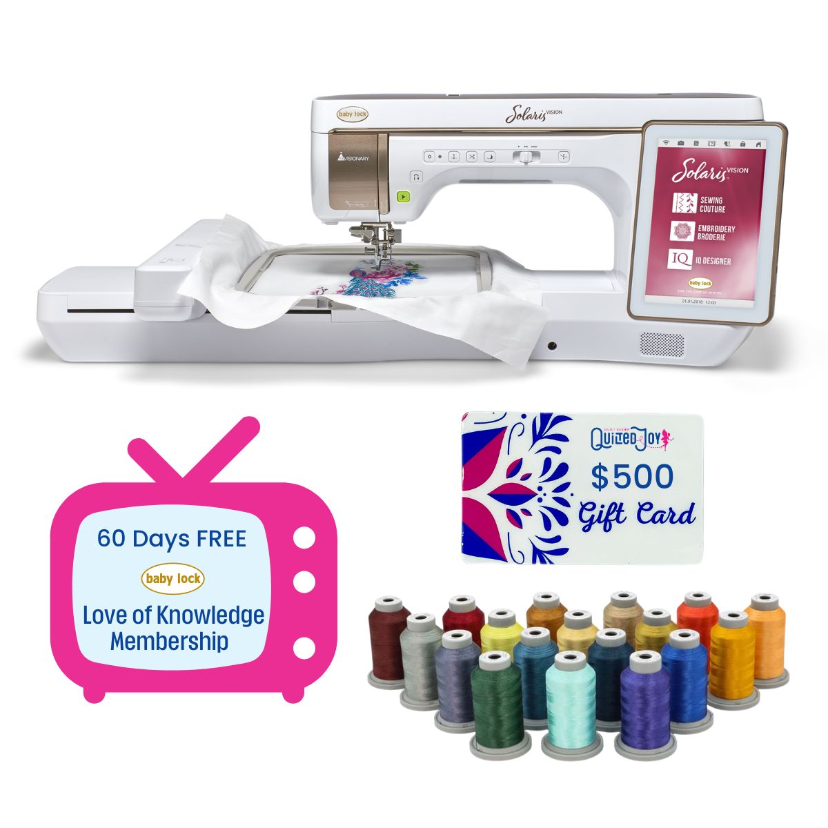 Baby Lock Solaris Vision Sewing & Embroidery Machine Bundle