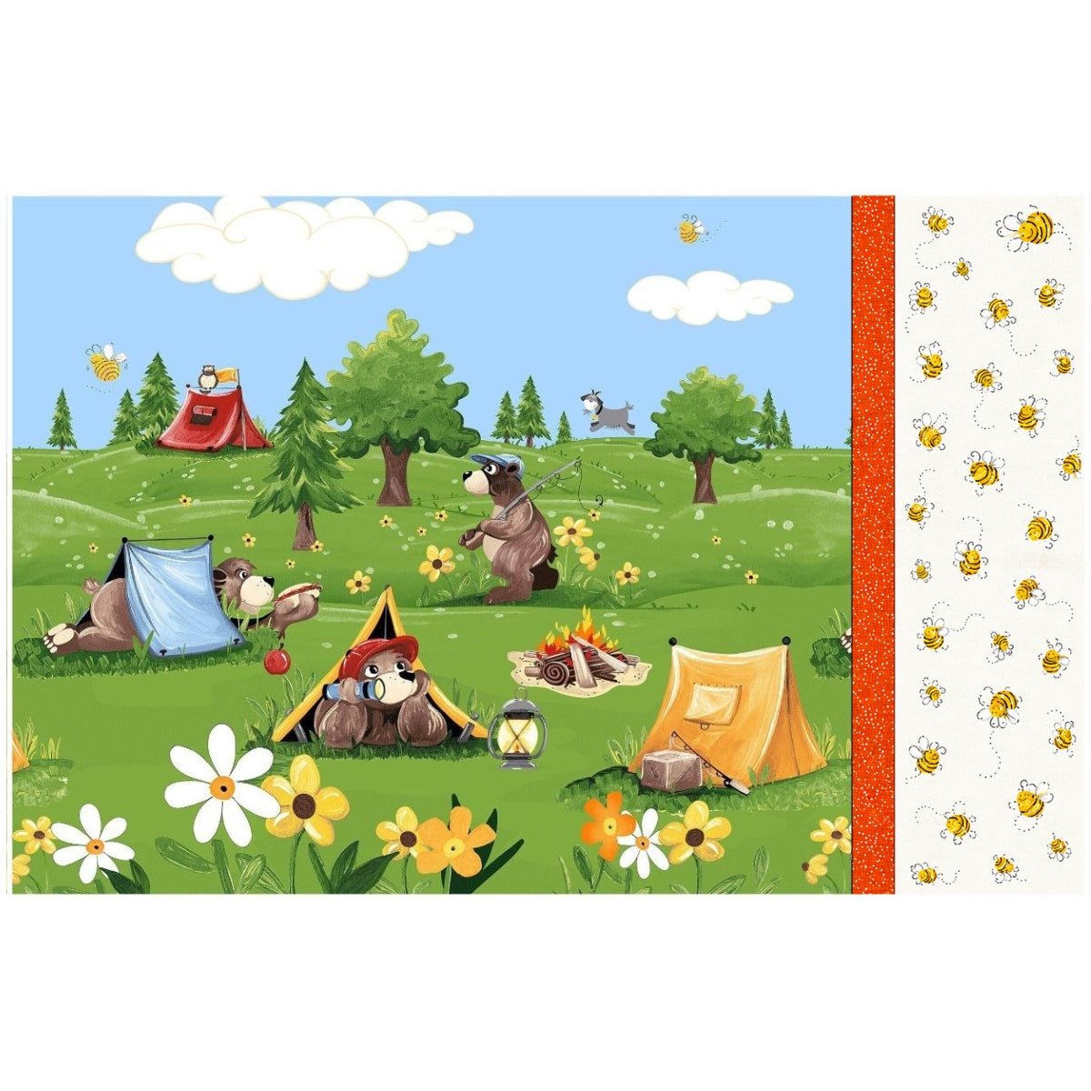 Barron Goes Camping pillowcase kit assembled pillow