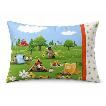 Barron Goes Camping pillowcase kit camping scene design