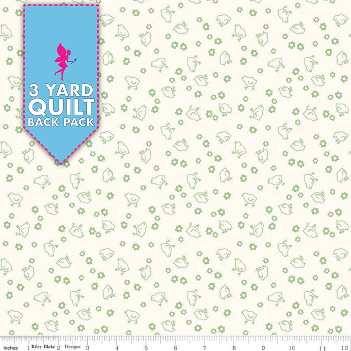 Image of Bee Backings - Green Chick 108" Wide 3 Yard Quilt Fabric Back Pack