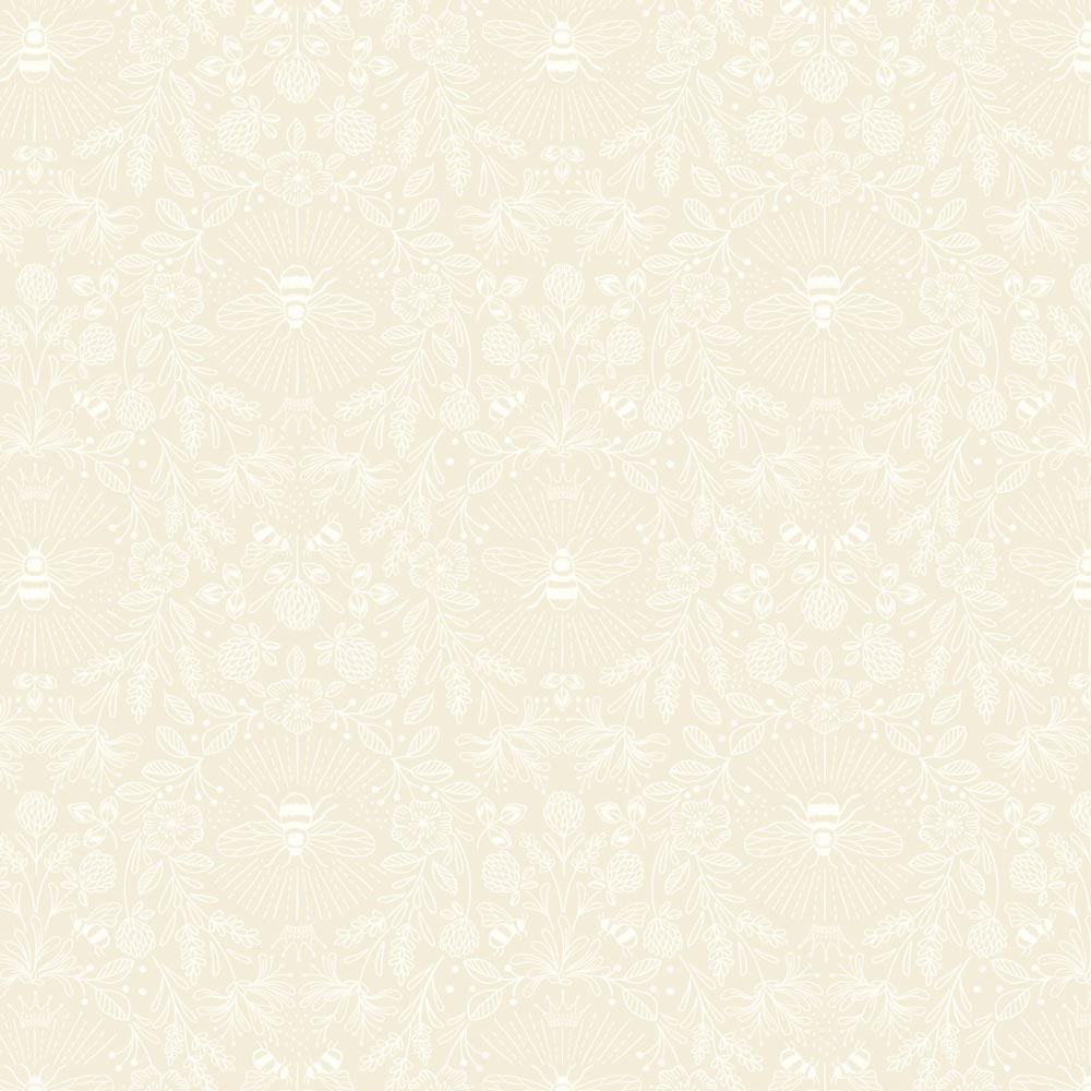 Bees & Clover Cream 108" Wide Quilt Backing Fabric