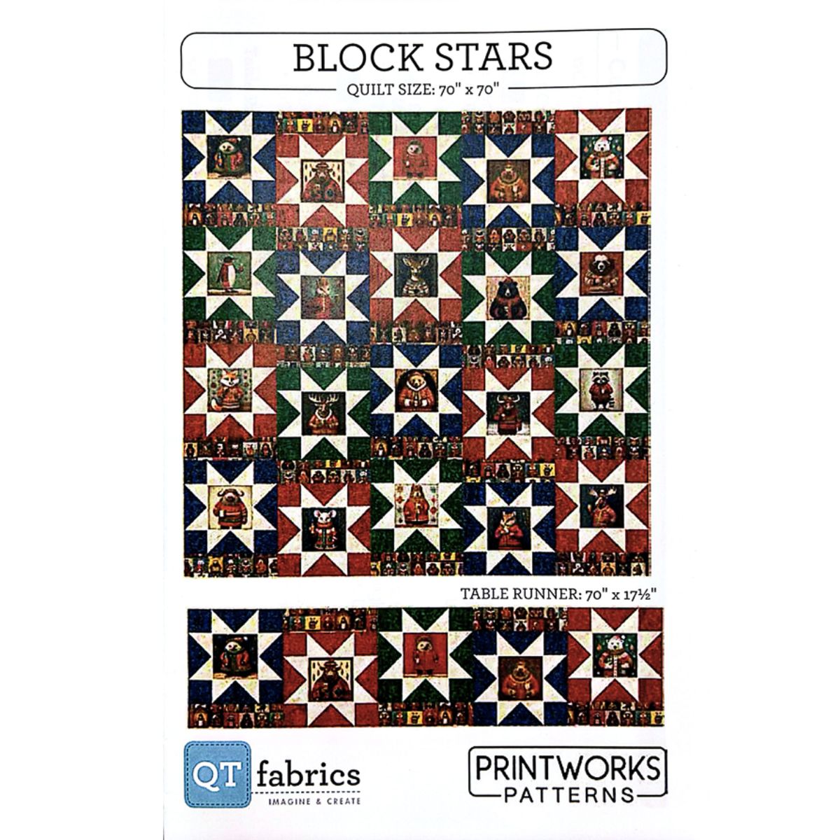 Block Stars quilt pattern detail by Quilted Joy