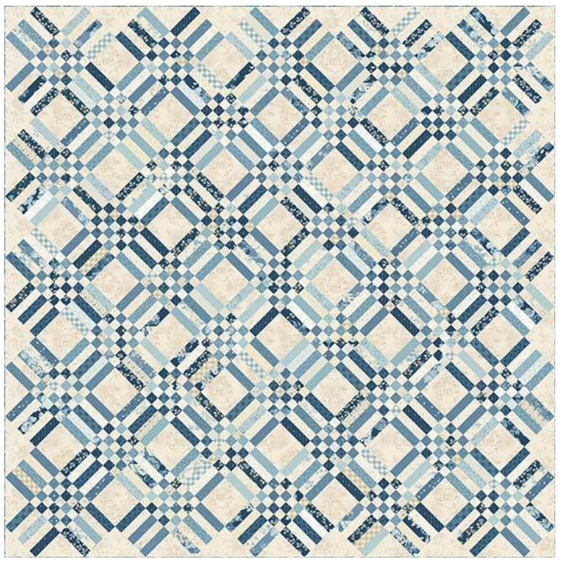 Blue Lattice quilt kit fabric bundle and pattern presale
