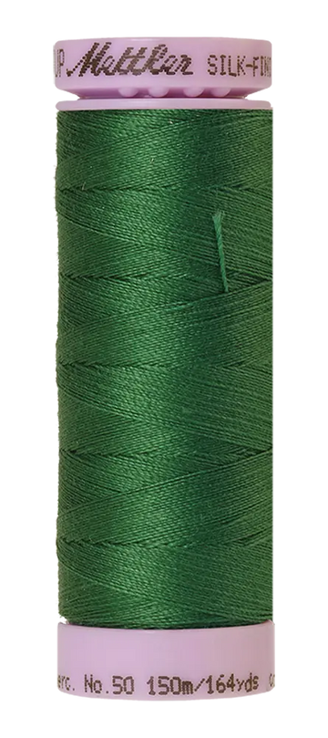 Mettler Cotton Silk Finish 50wt 150m Bright Green - quilting supply from Quilted Joy