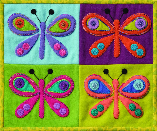 Appliqué Adventures: Butterfly Class - wool appliqué butterfly workshop