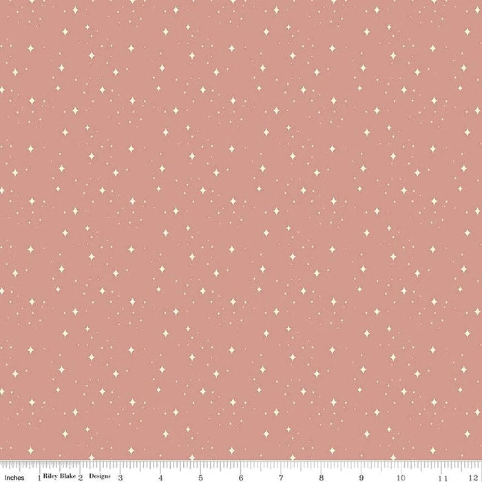 Elegance Eternal Dusty Rose Stars Fabric Yardage