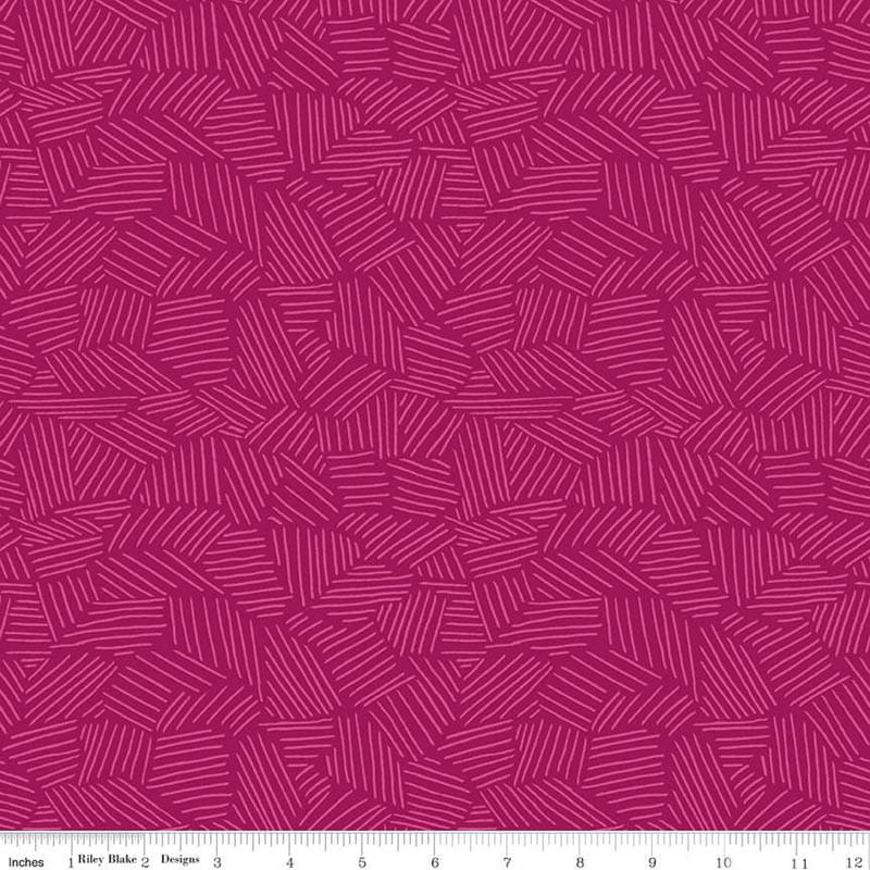 Leafy Keen Sketch Razzmatazz Fabric Yardage